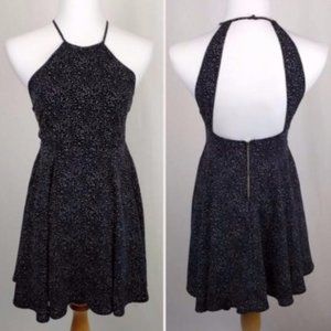 Paper crane speckled flare dress size L